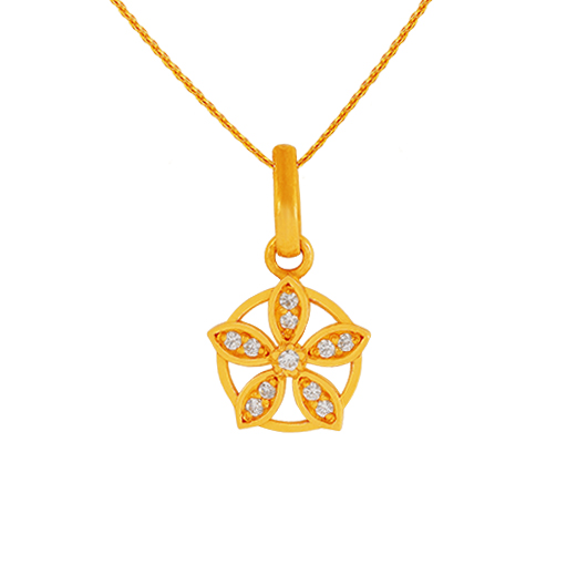 Latest pendant designs in gold from the house of Devi